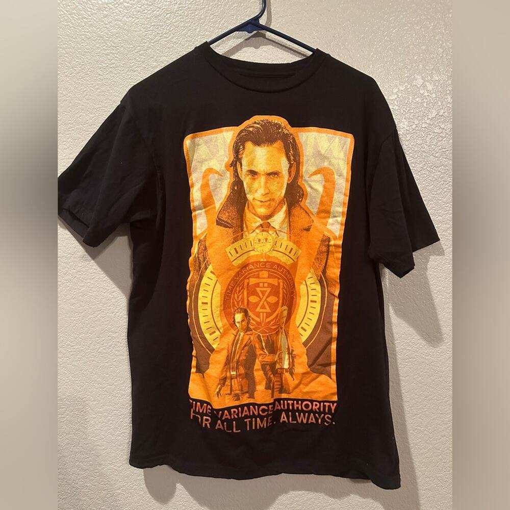 Marvel Disney Avengers Loki Time Variant Authority TVA Tee L